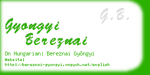 gyongyi bereznai business card